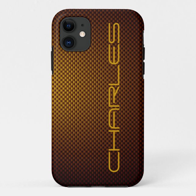 Personalize Honey black carbon fiber patterned Case-Mate iPhone Case (Back)