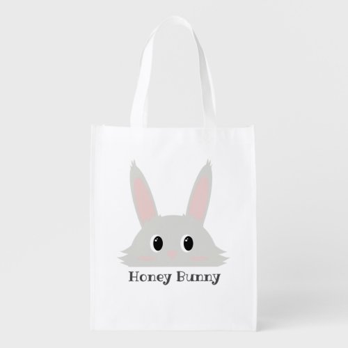 Personalize Honey Bunny Cute Reusable Grocery Bag