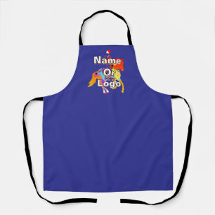 Personalize Horse And Rider Blue Chef Apron