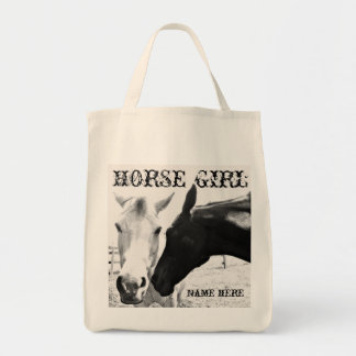 Personalize Horse Girl Tote Bag