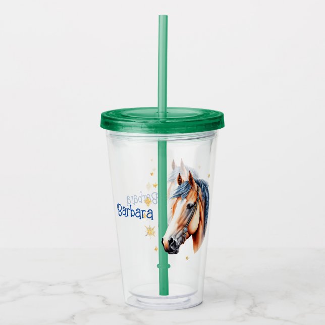 Personalize Horse Head Acrylic Tumbler (Front)