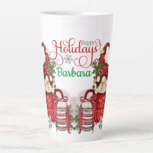 Personalize Hot Coco Holiday Gnomes Latte Mug