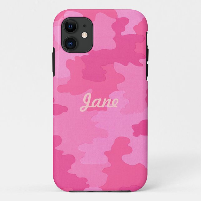 Personalize Hot Pink Camouflage iPhone 5 Case (Back)