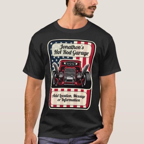 Personalize Hot Rod Garage Custom Classic Car T_Shirt