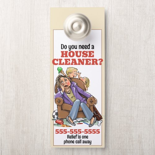 Personalize Housecleaner Promo Flyer Housecleaning Door Hanger