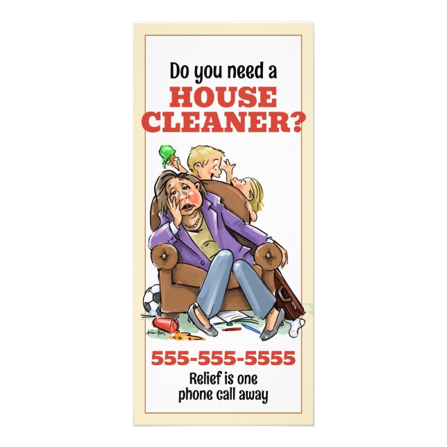 Personalize Housecleaner Promo Flyer Housecleaning Rack Card (Front)