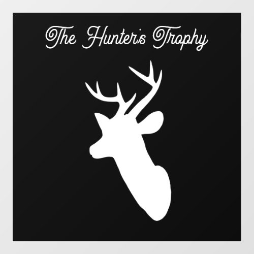 Personalize Hunters Trophy Deers Head Black Backgr Window Cling