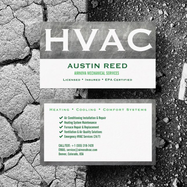 Personalize HVAC Heating Air Cooling Conditioning Business Card (Personalize with your business card details)