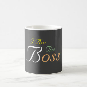 Personalize I Am The Boss Light Gray Coffee Mug