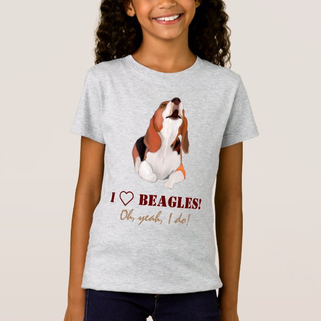 Personalize I Love Beagles T-Shirt (Front)