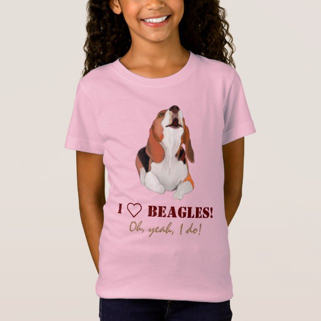 Personalize I Love Beagles T-Shirt (Front)