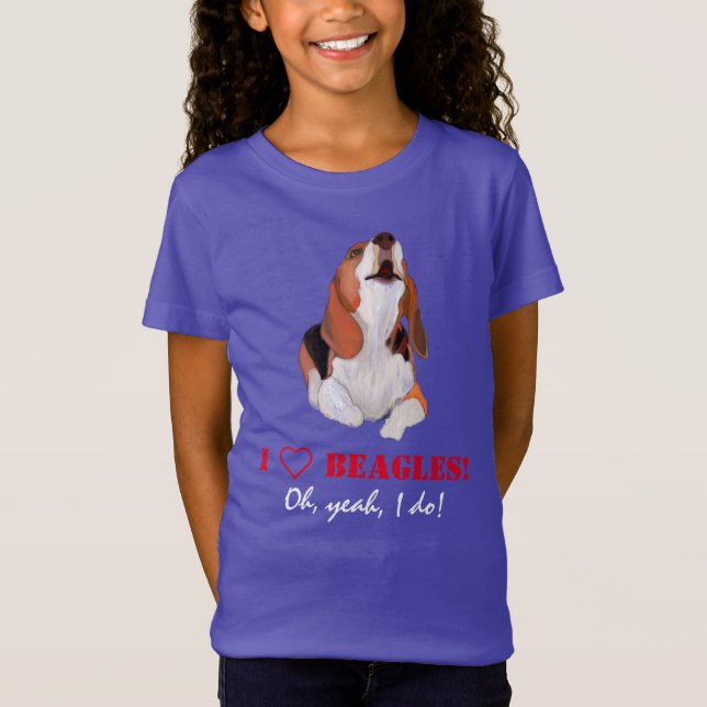 Personalize I Love Howling Beagles T-Shirt  (Front)