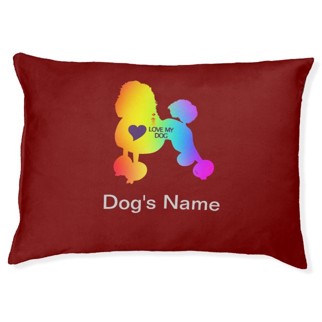 Personalize I Love My Dog  Pet Bed (Front)