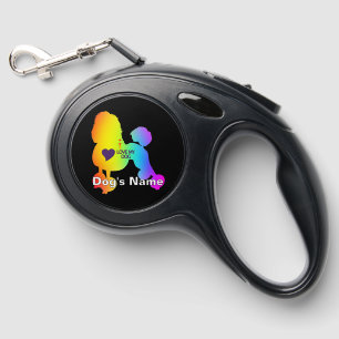 Personalize I Love My Dog Retractable Pet Leash
