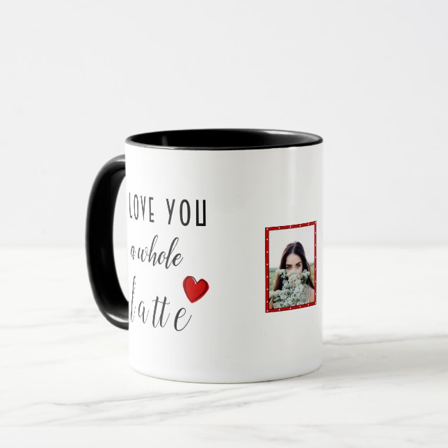 Personalize I Love You A Whole Latte Heart Mug (Front Left)