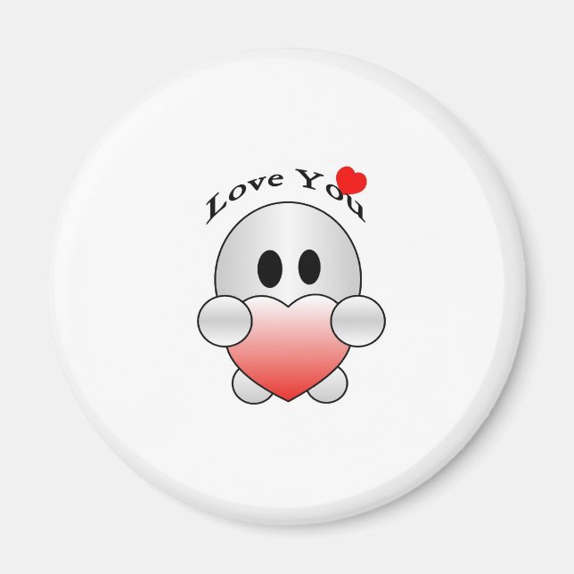 PERSONALIZE "I LOVE YOU" CUTE CHARACTER MAGNET (Front)