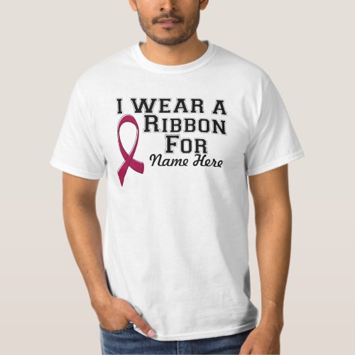 Personalize I Wear a Burgundy Ribbon T_Shirt