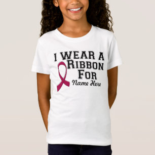 Personalize I Wear a Burgundy Ribbon T-Shirt