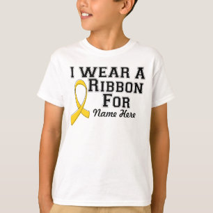 Personalize I Wear a Gold Ribbon T-Shirt