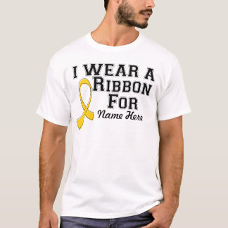 Personalize I Wear a Gold Ribbon T-Shirt