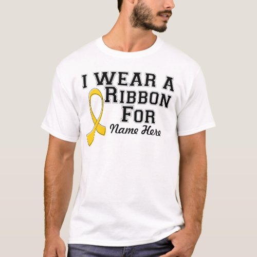 Personalize I Wear a Gold Ribbon T_Shirt