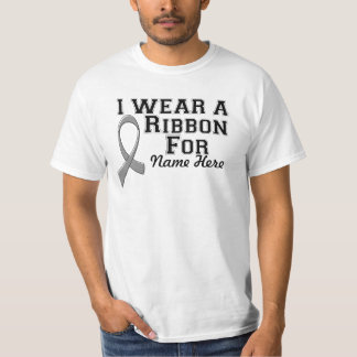 Personalize I Wear a Gray Ribbon T-Shirt
