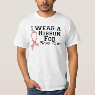 Personalize I Wear a Peach Ribbon T-Shirt