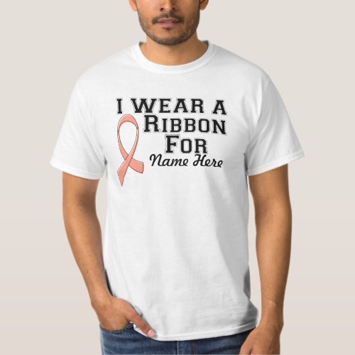 Personalize I Wear a Peach Ribbon T_Shirt