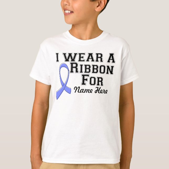 Personalize I Wear a Periwinkle Ribbon T-Shirt (Front)
