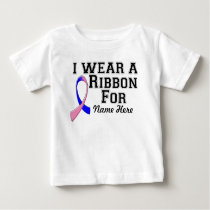 Personalize I Wear a Pink and Blue Ribbon Baby T-Shirt