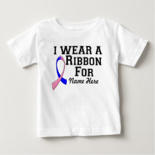 Personalize I Wear a Pink and Blue Ribbon Baby T-Shirt