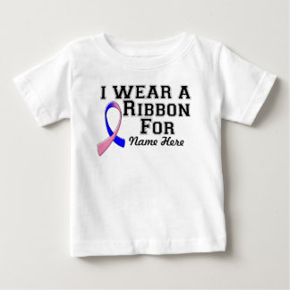 Personalize I Wear a Pink and Blue Ribbon Baby T-Shirt