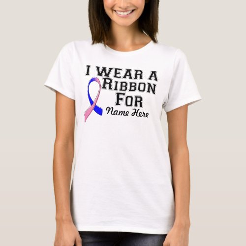 Personalize I Wear a Pink and Blue Ribbon T_Shirt