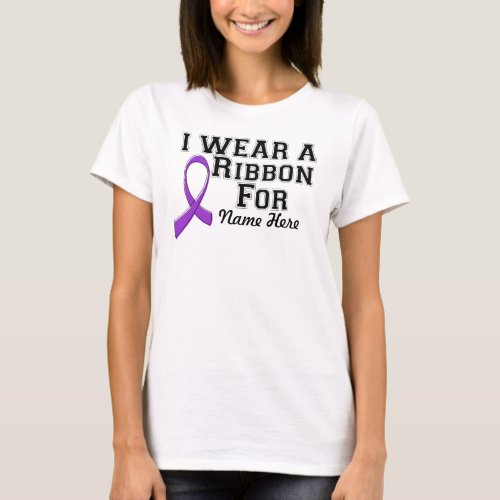 Personalize I Wear a Purple Ribbon T_Shirt