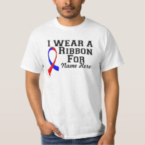 Personalize I Wear a Red and Blue Ribbon T-Shirt