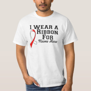 Personalize I Wear a Red and White Ribbon T-Shirt