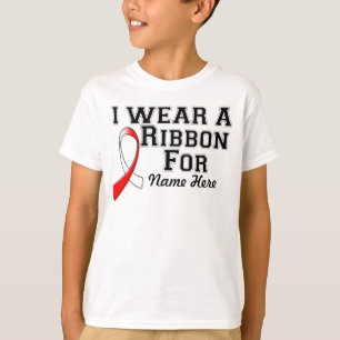 Personalize I Wear a Red and White Ribbon T-Shirt