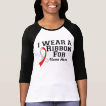 Personalize I Wear a Red and White Ribbon T-Shirt