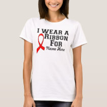 Personalize I Wear a Red Ribbon T-Shirt