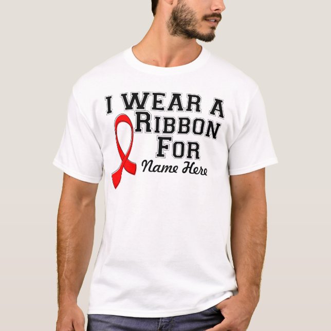 Personalize I Wear a Red Ribbon T-Shirt (Front)