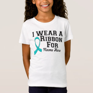 Personalize I Wear a Teal Ribbon T-Shirt
