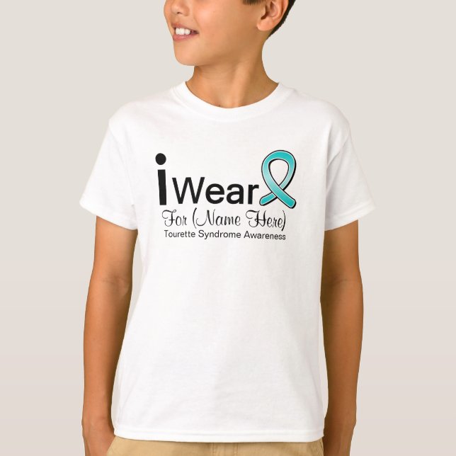 Personalize I Wear a Tourette Syndrome Ribbon T-Shirt (Front)