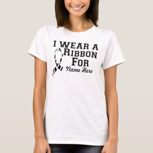 Personalize I Wear a Zebra Ribbon T_Shirt