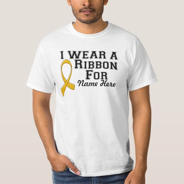 Personalize I Wear an Amber  Ribbon T-Shirt (Front)