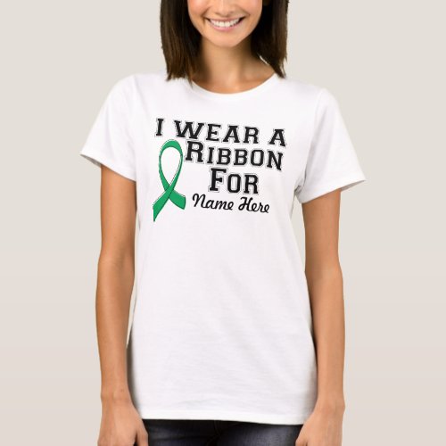 Personalize I Wear an Emerald Green Ribbon T_Shirt