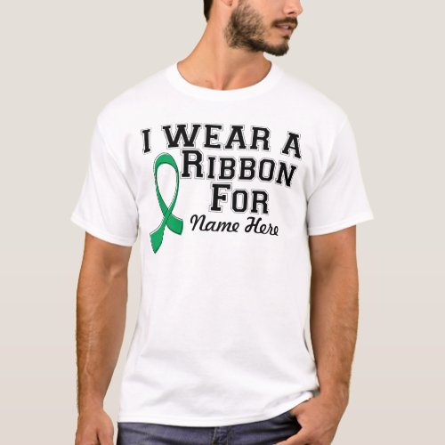 Personalize I Wear an Emerald Green Ribbon T_Shirt