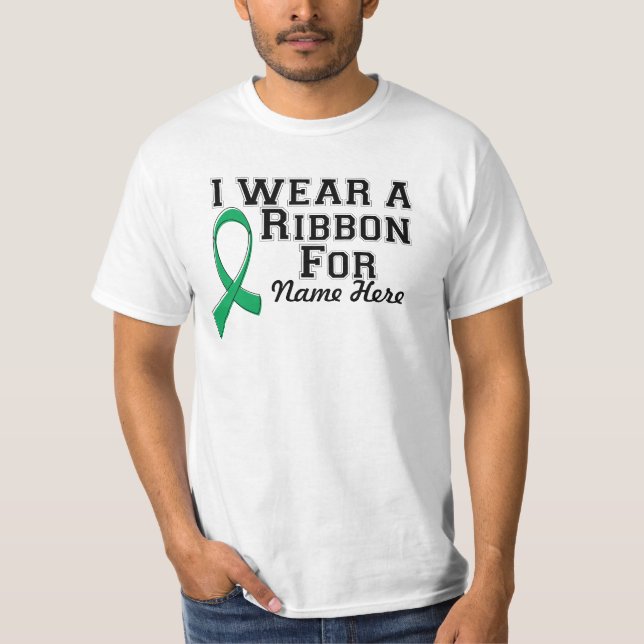 Personalize I Wear an Emerald Green Ribbon T-Shirt (Front)