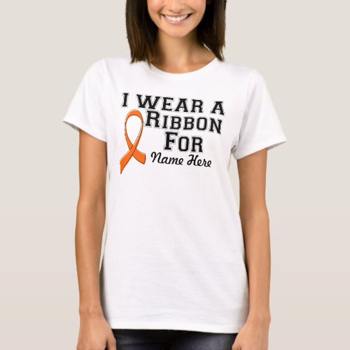 Personalize I Wear an Orange Ribbon T_Shirt