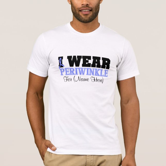 Personalize I Wear Periwinkle Stomach Cancer T-Shirt (Front)