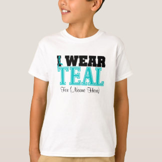 Personalize I Wear Teal Ovarian Cancer T-Shirt